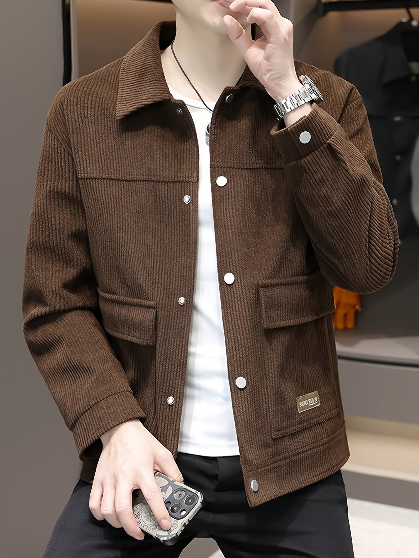 American Style corduroy Jacket- Chocolate brown