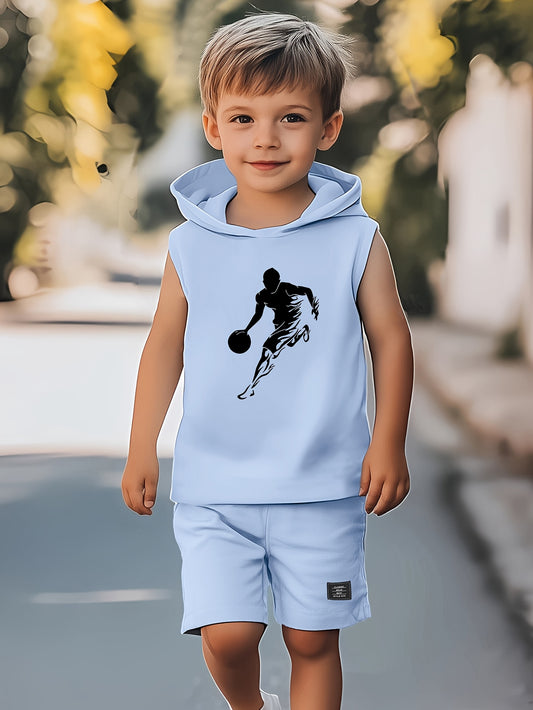Basketball tank top and short set for kids and boys (Sky Blue)