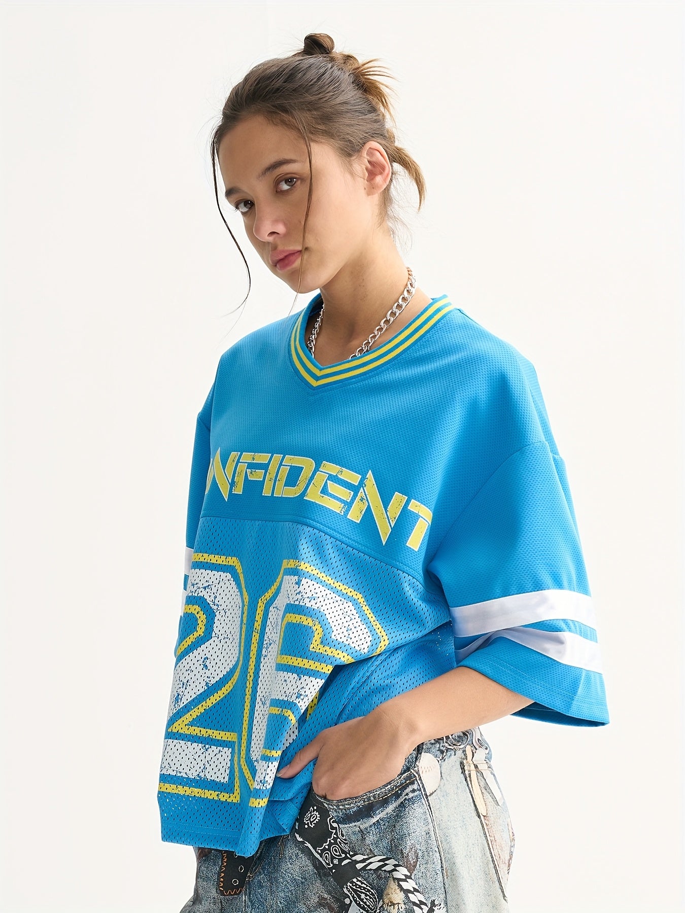 Confident printed tshirt (Sky Blue)