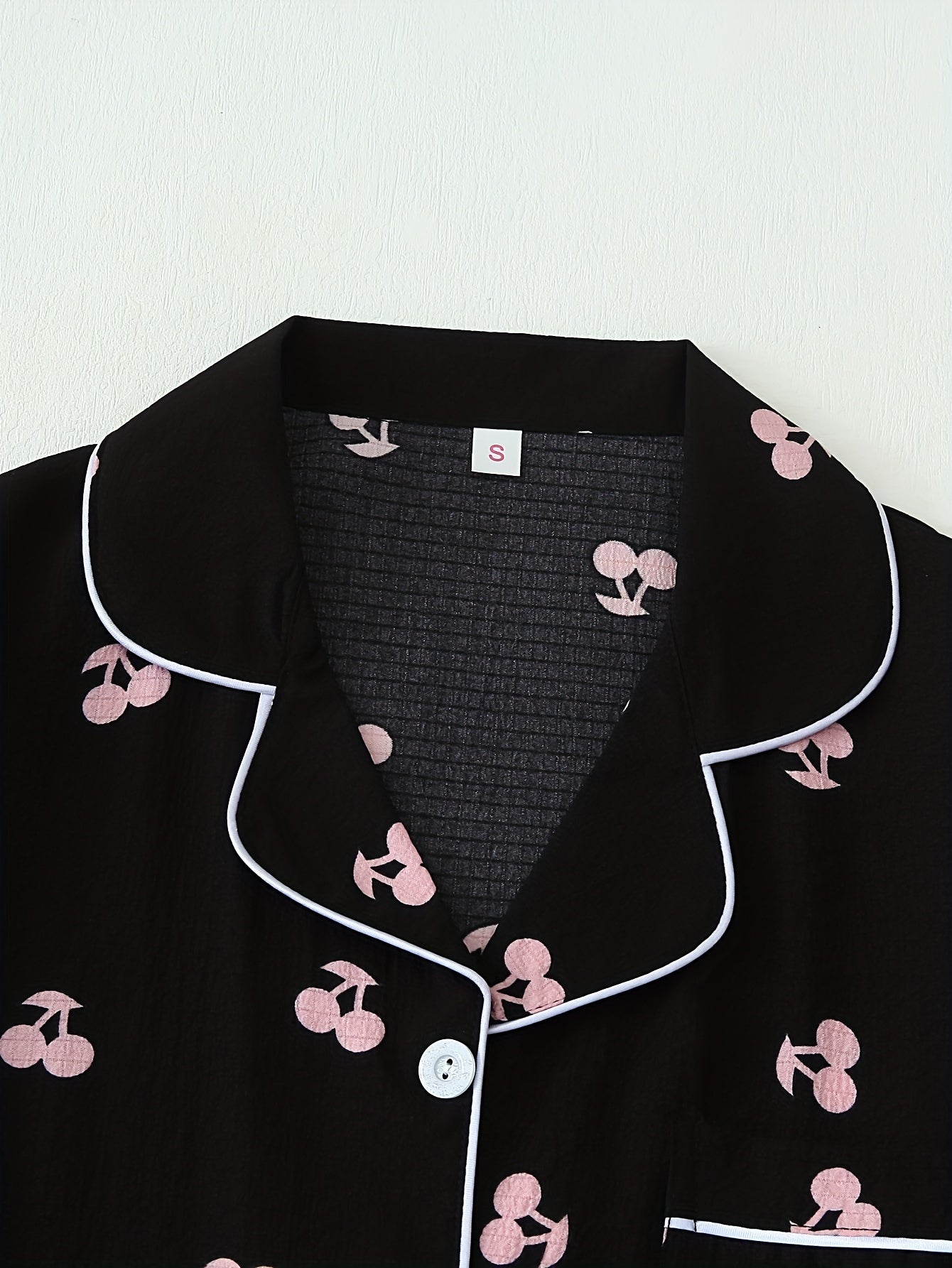 Blush Cherry Pajama Set Half Sleeve