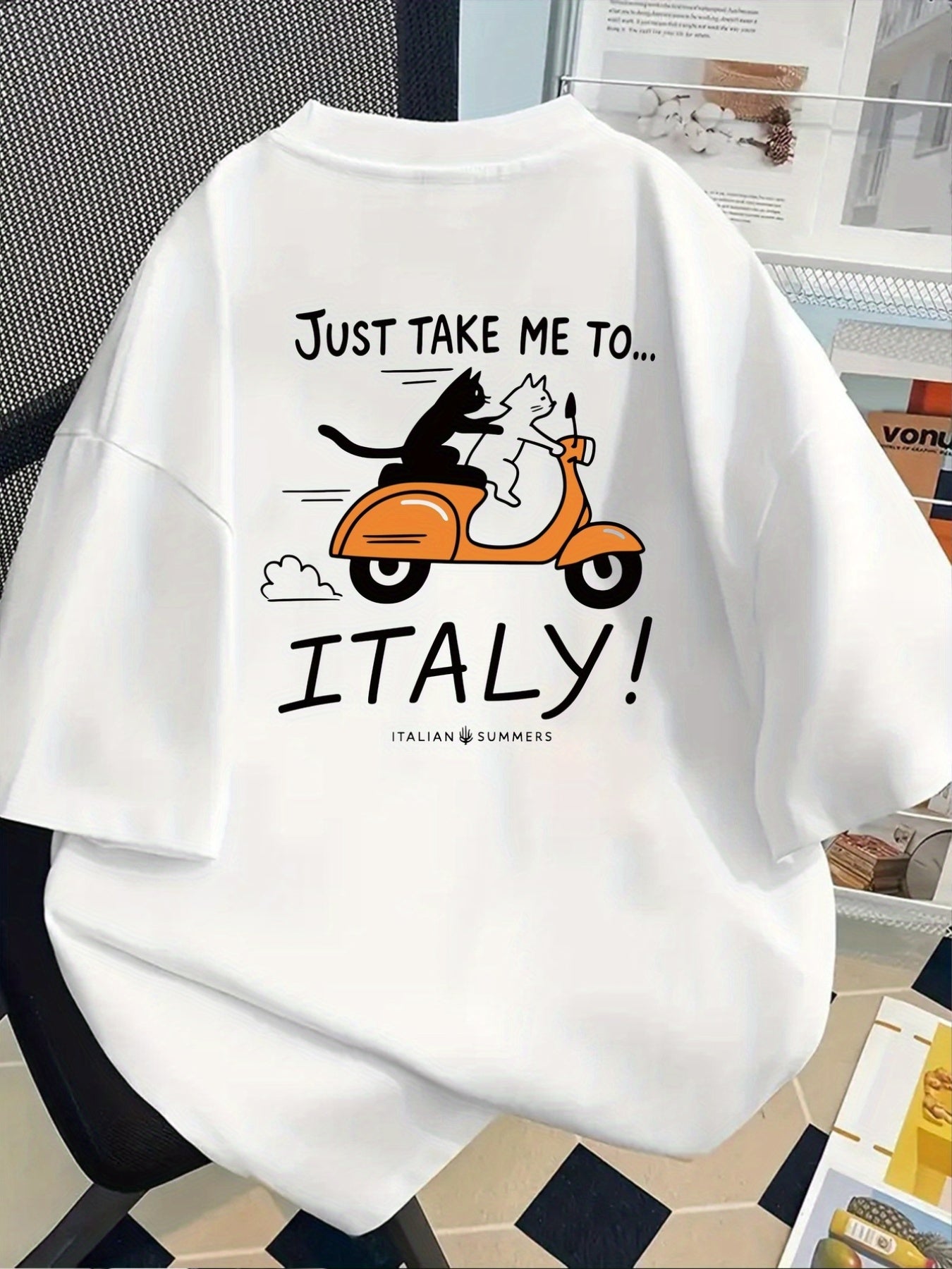 Vintage scooter graphics tshirt