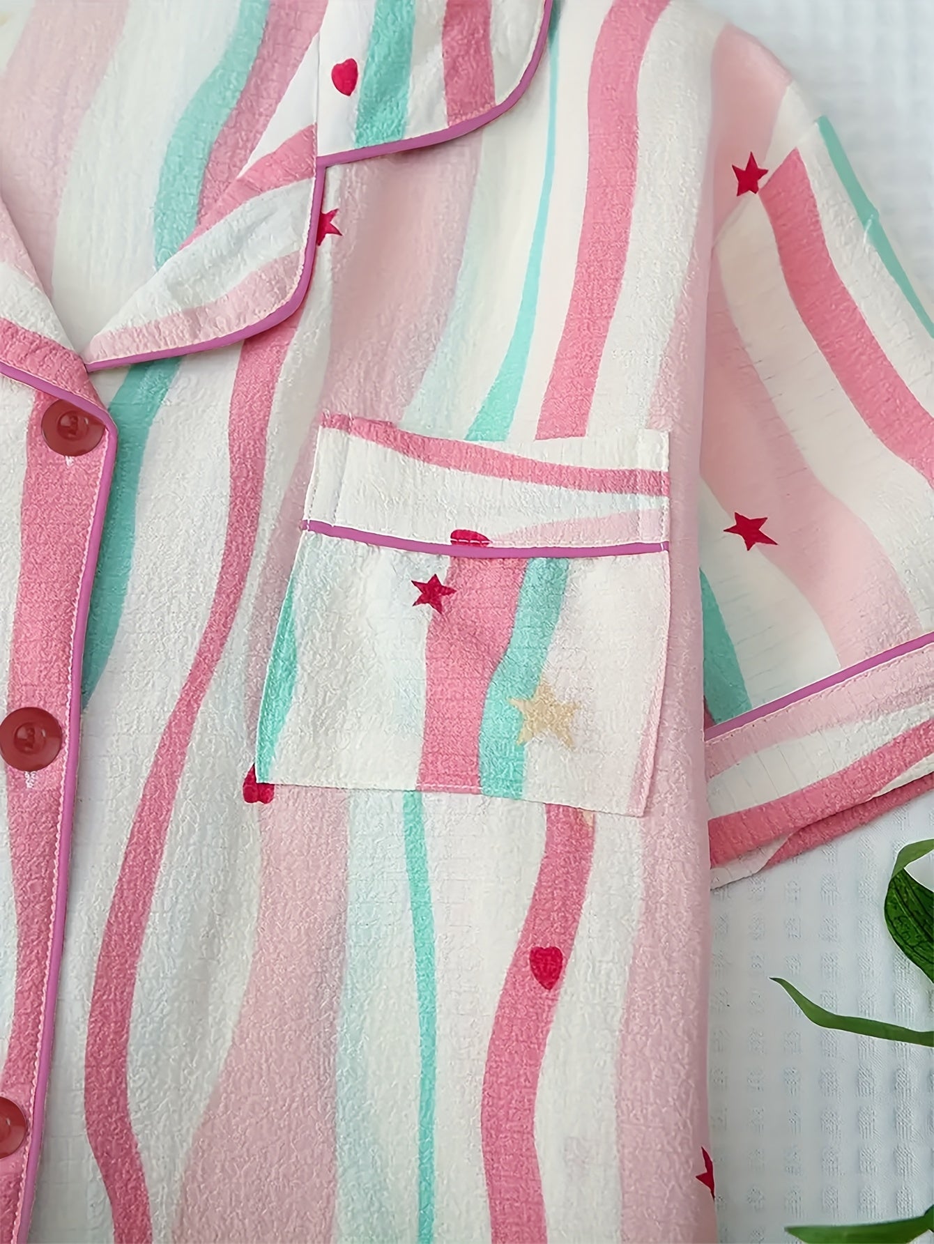 Heart contrasting pajamas set (Four seasons)