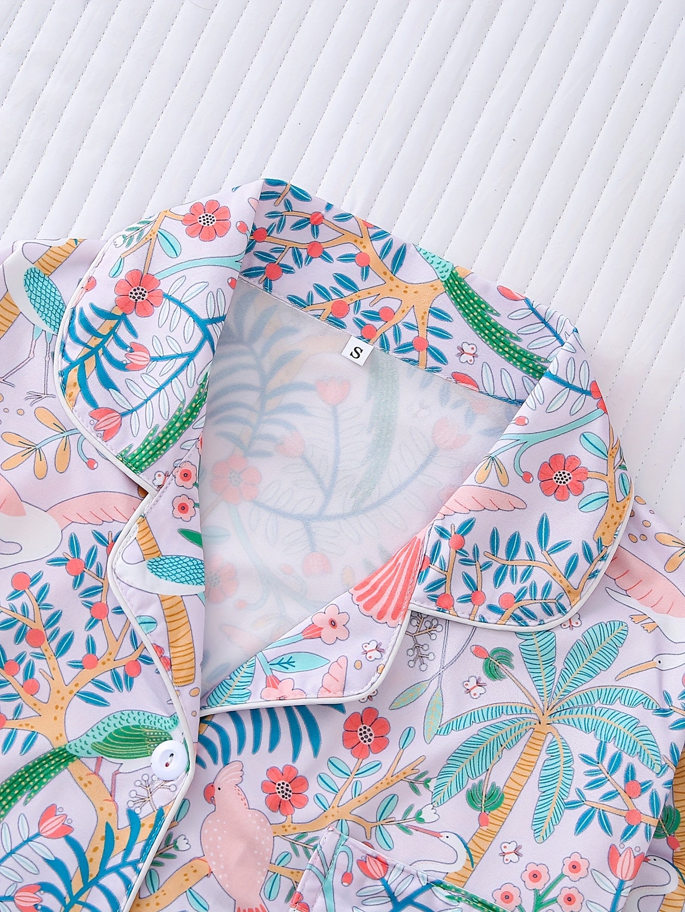 Floral bird pajamas set full sleeves  (Four seasons)