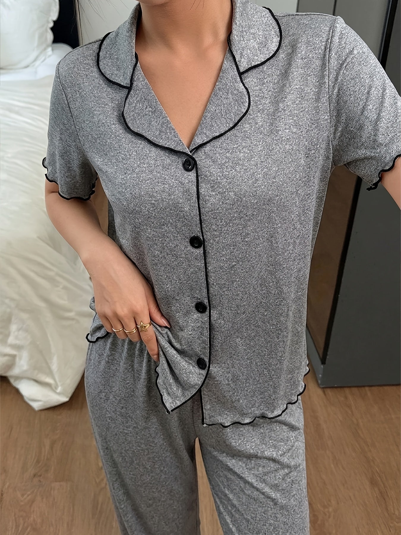 Cardigan Pajama Set (Grey)