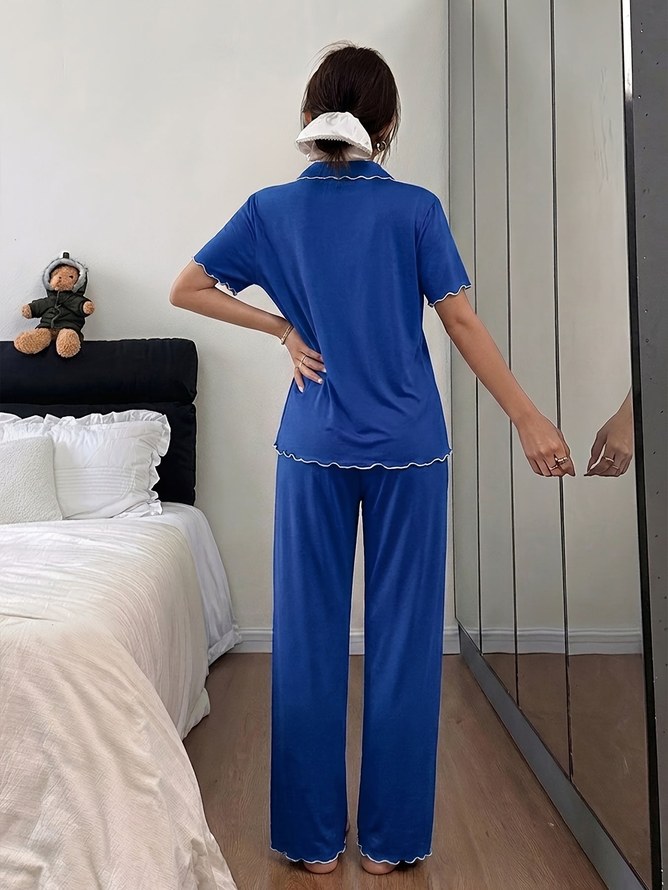 Cardigan Pajama Set (Blue)