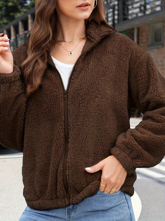 Miami ladies Winter coat- Soft Sherpa (Brown)