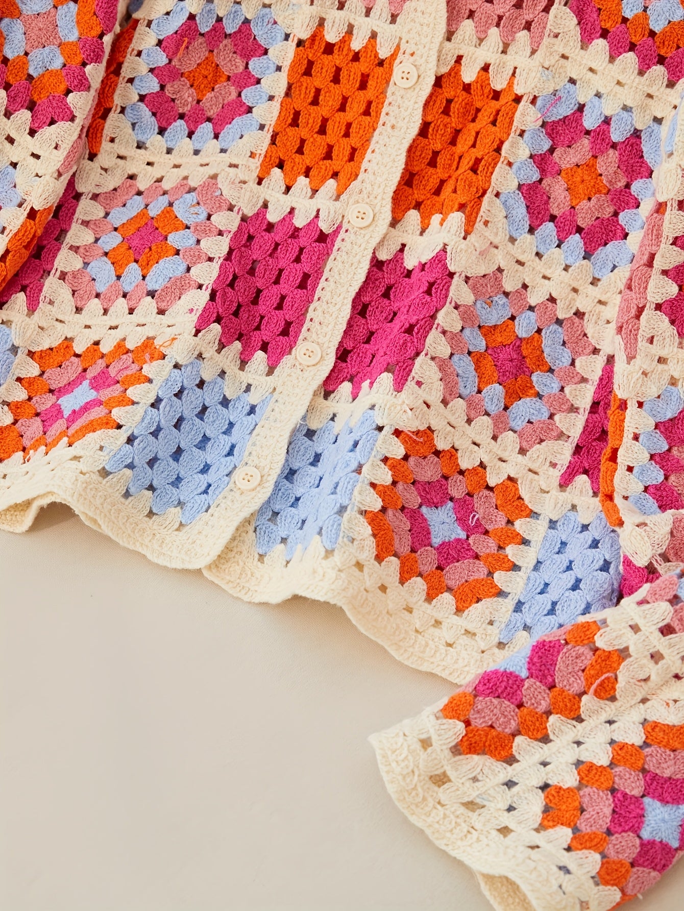 Folk crochet sweater for women