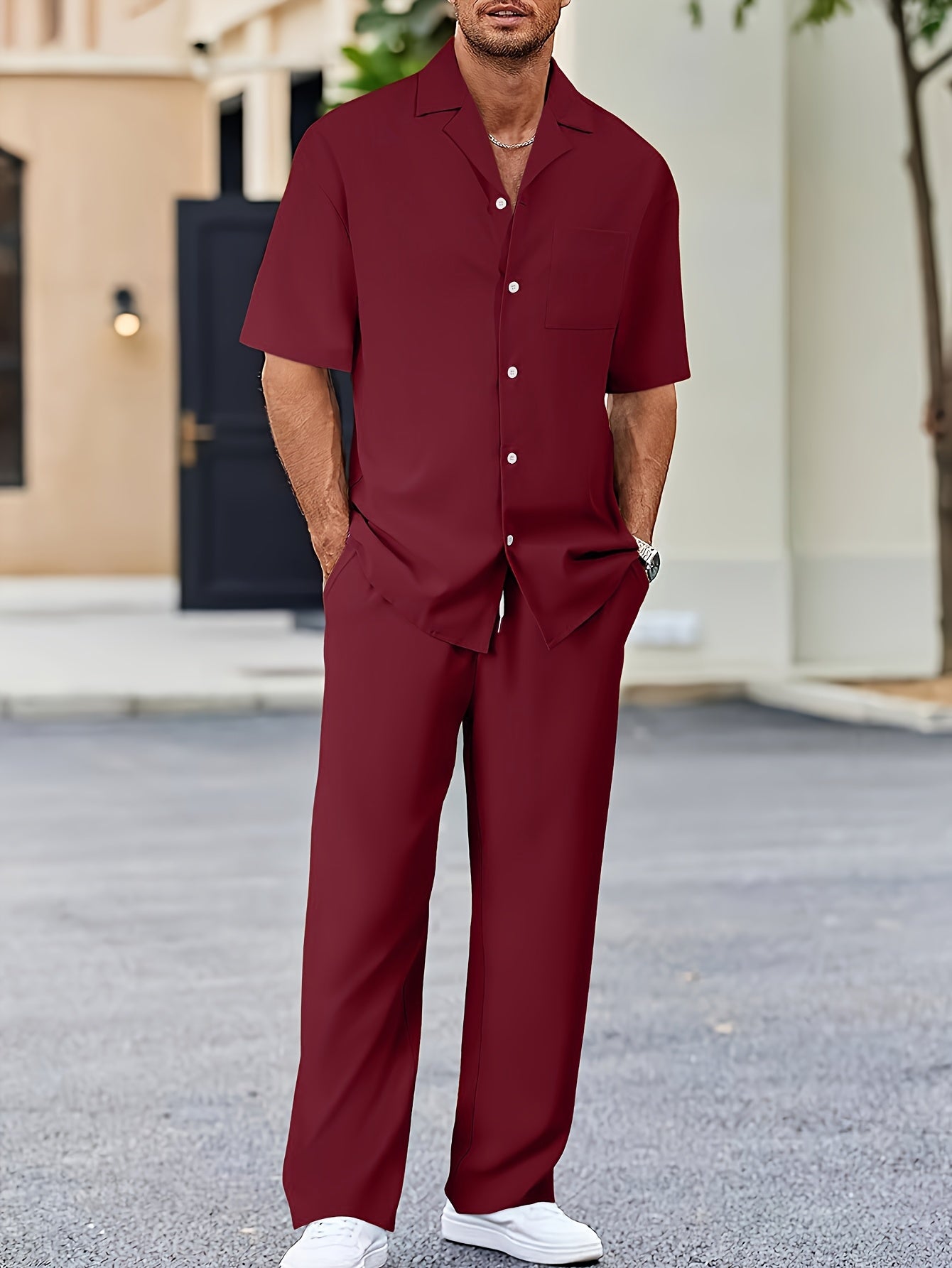 Decent Cuban Collar Tracksuit (maroon)