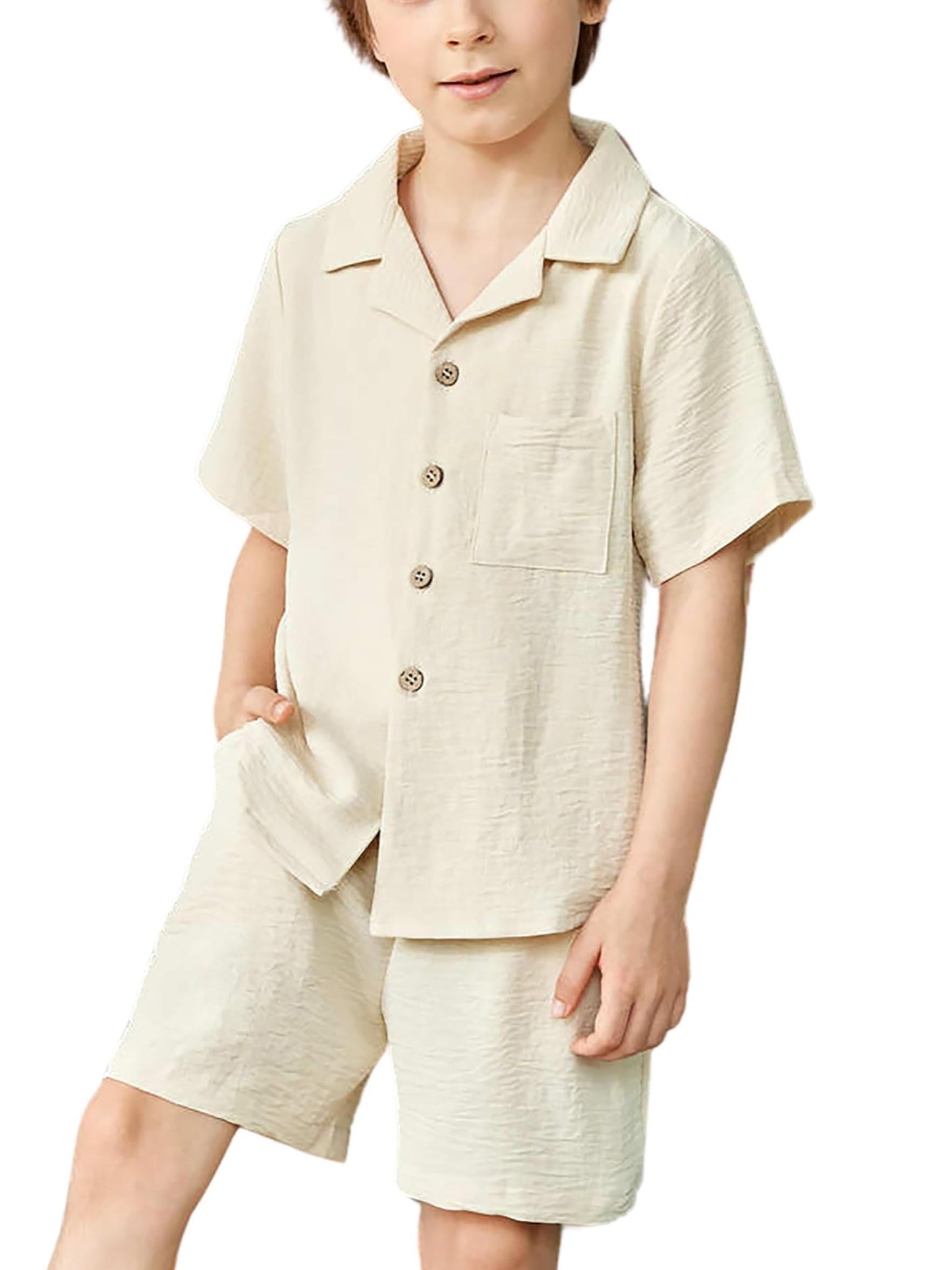 Wrinkles style tracksuit for kids and boys (Beige)