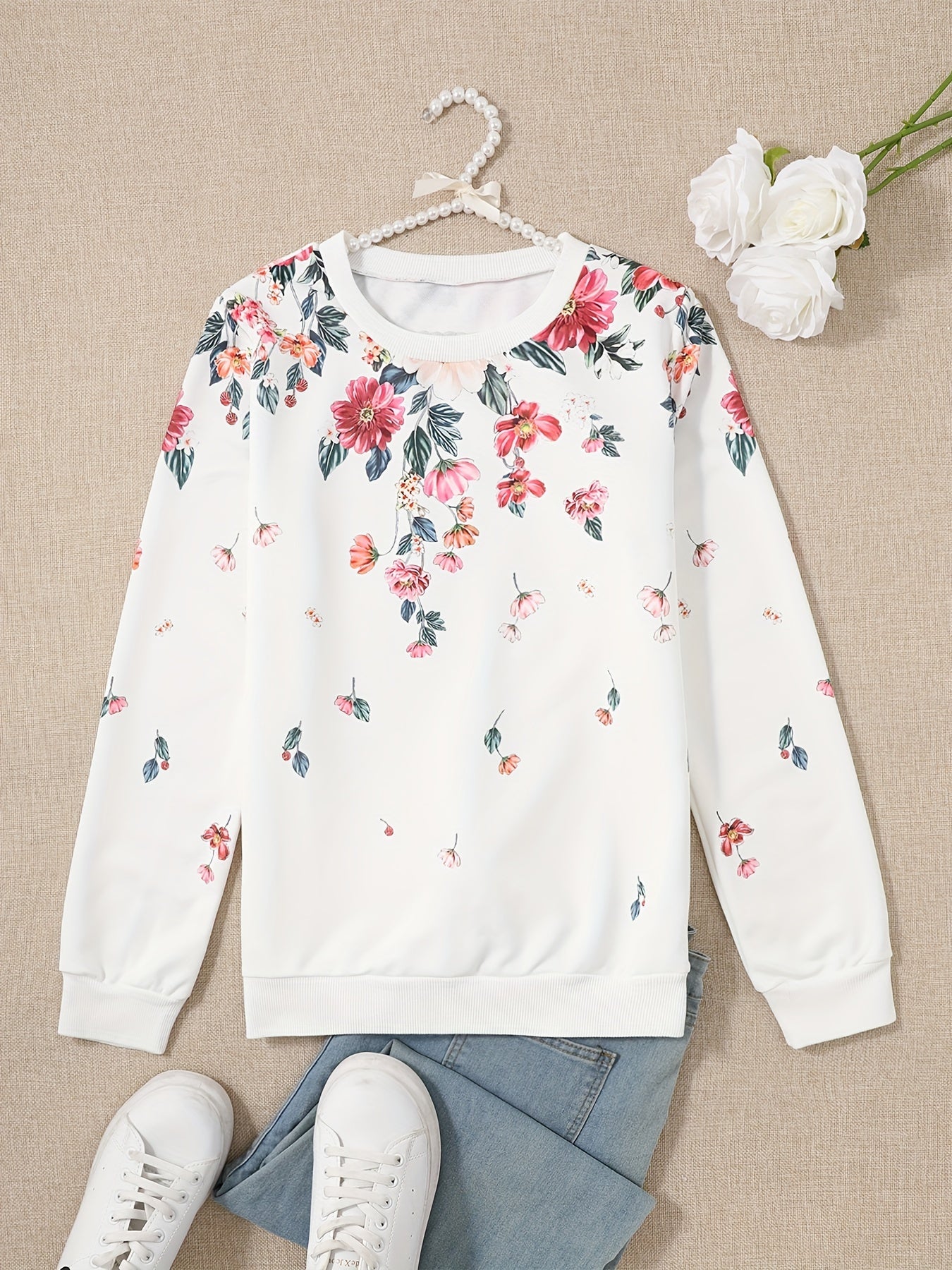 Floral sweatshirt for women