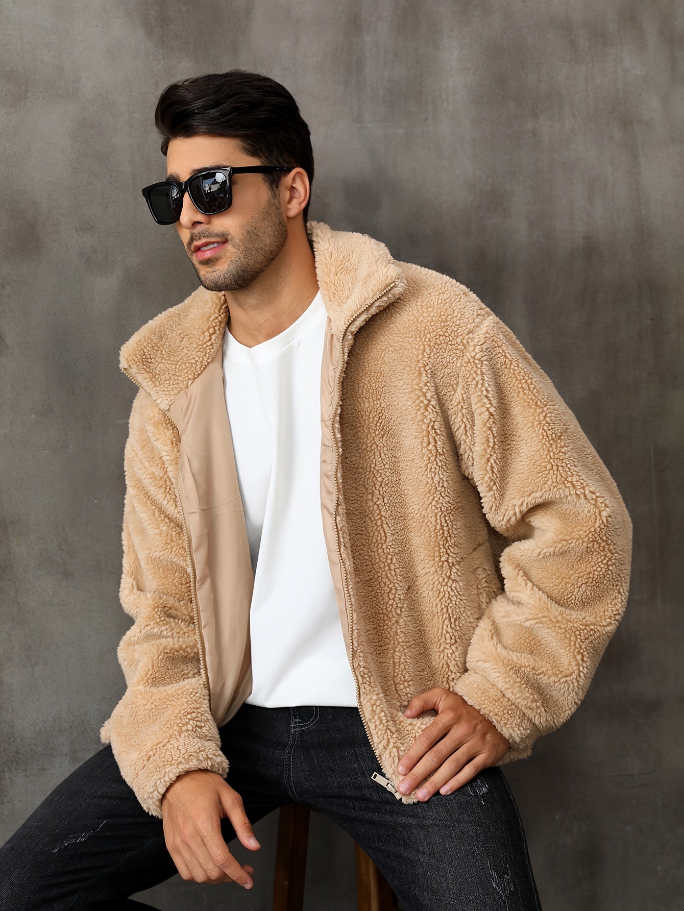 NYC zip up coat (Brown)