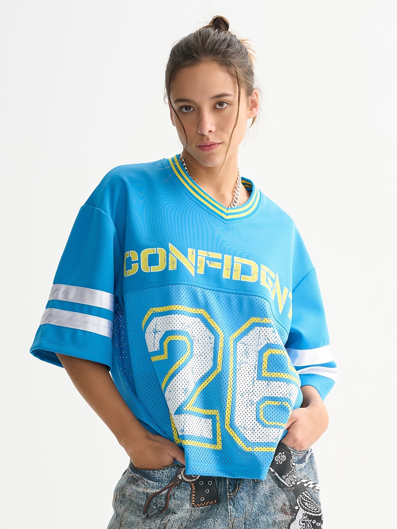 Confident printed tshirt (Sky Blue)