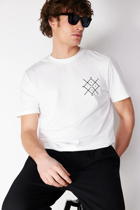 Embroidered t shirts  (White)