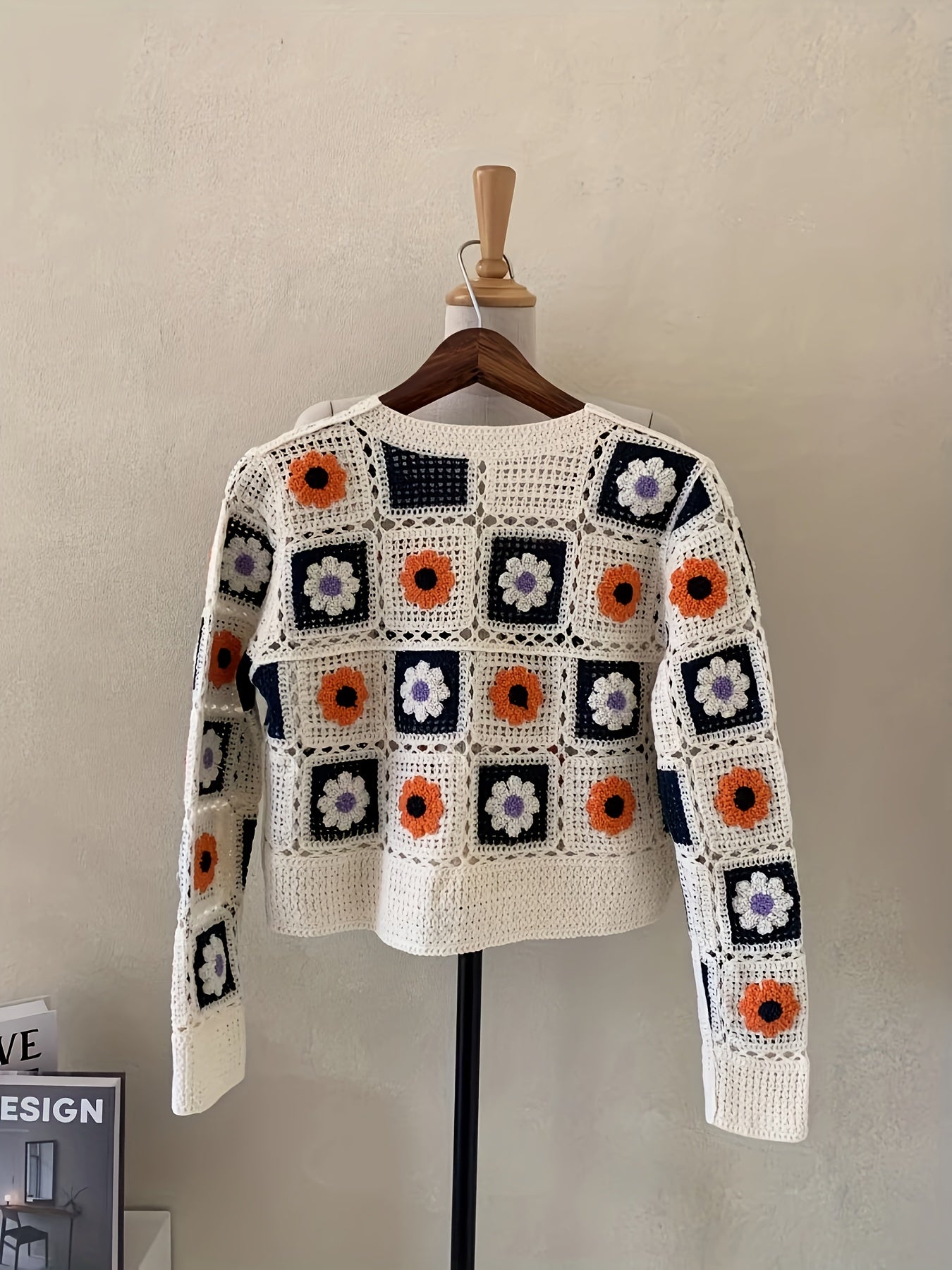 Floral crochet cardigan
