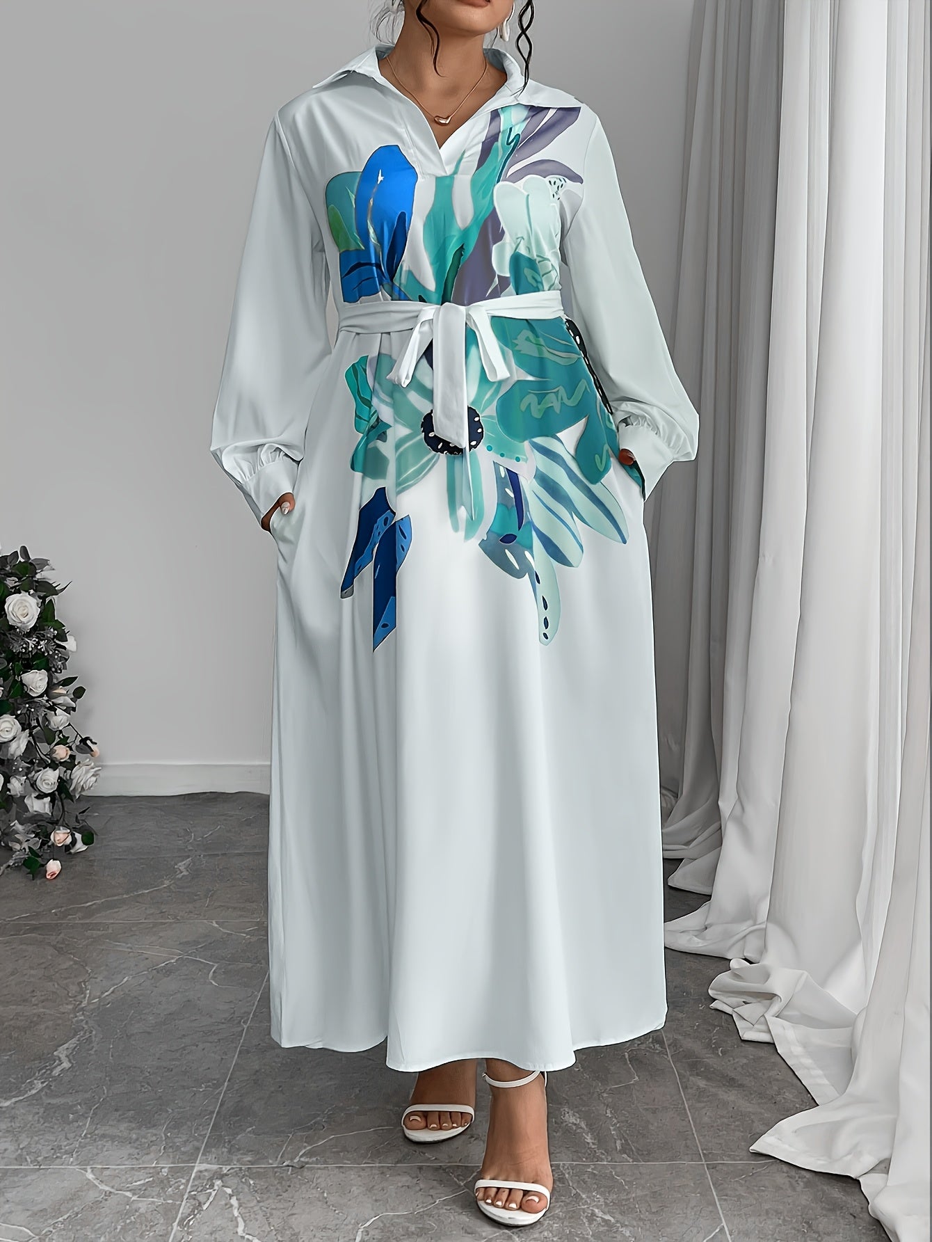 Floral maxi (Light Blue)