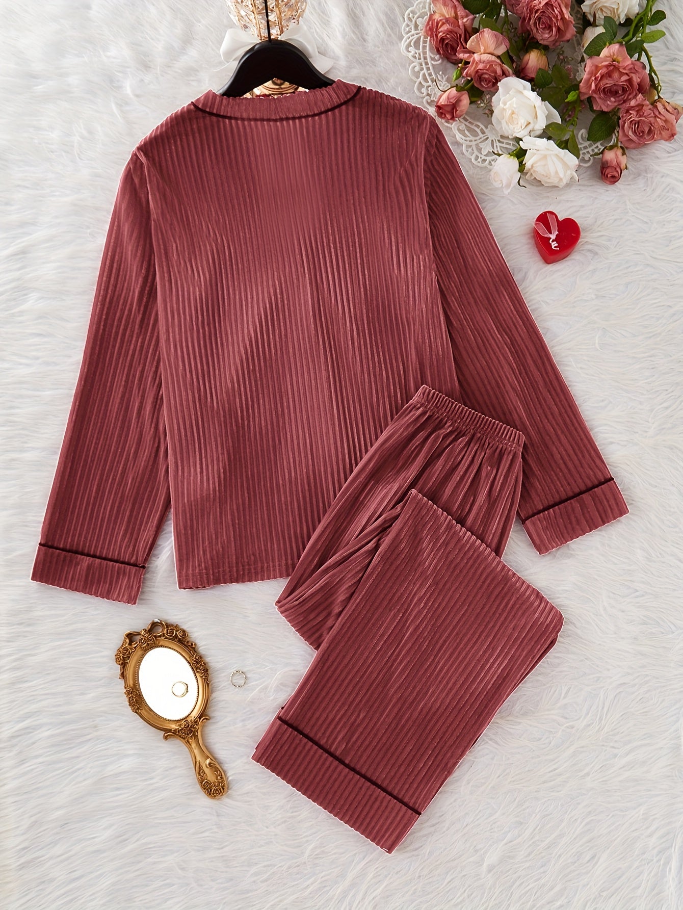 Sweet kitty velvet Pajamas set