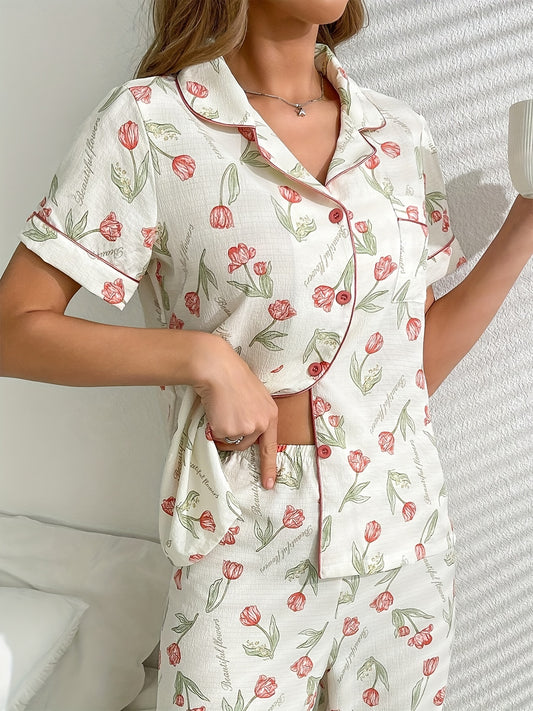Red flowers Pajama set