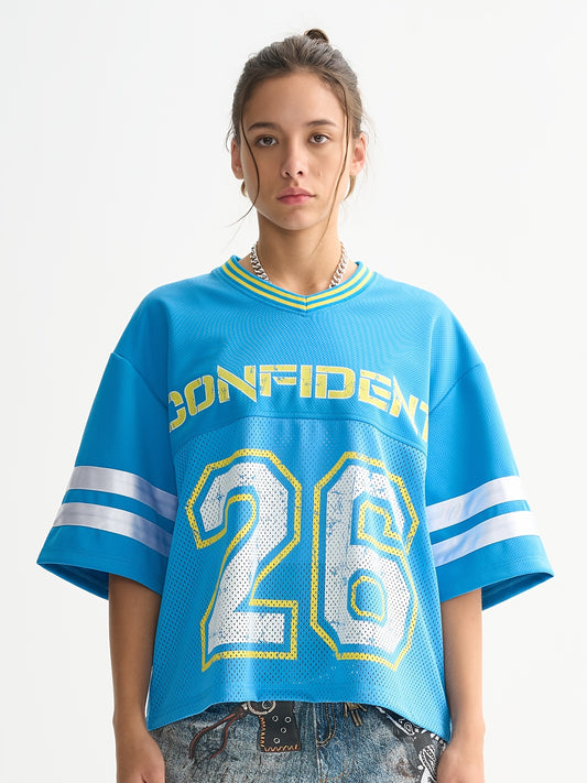 Confident printed tshirt (Sky Blue)