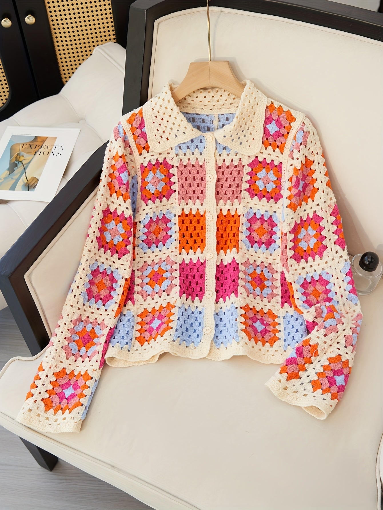 Folk crochet sweater for women