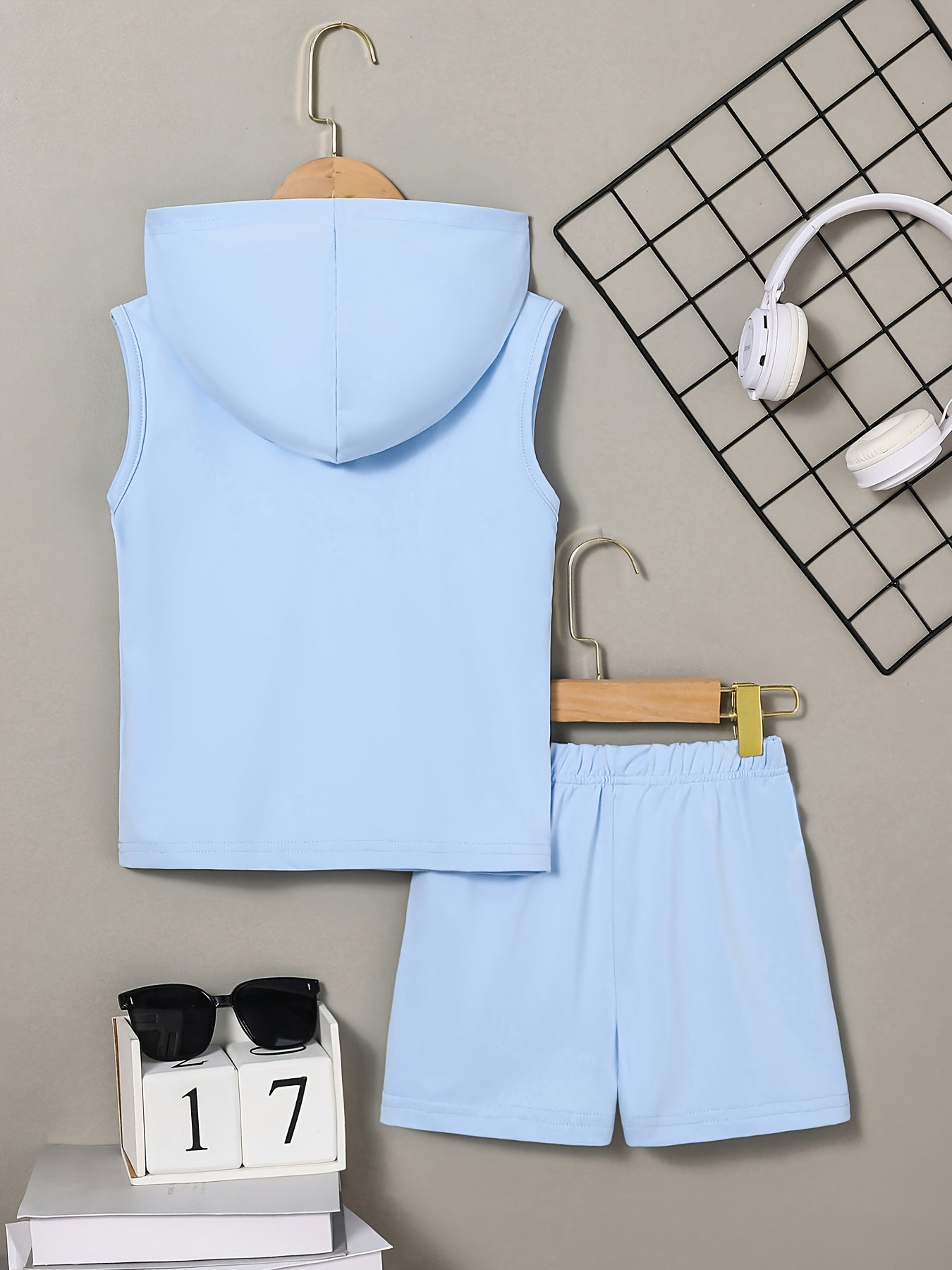 Basketball tank top and short set for kids and boys (Sky Blue)