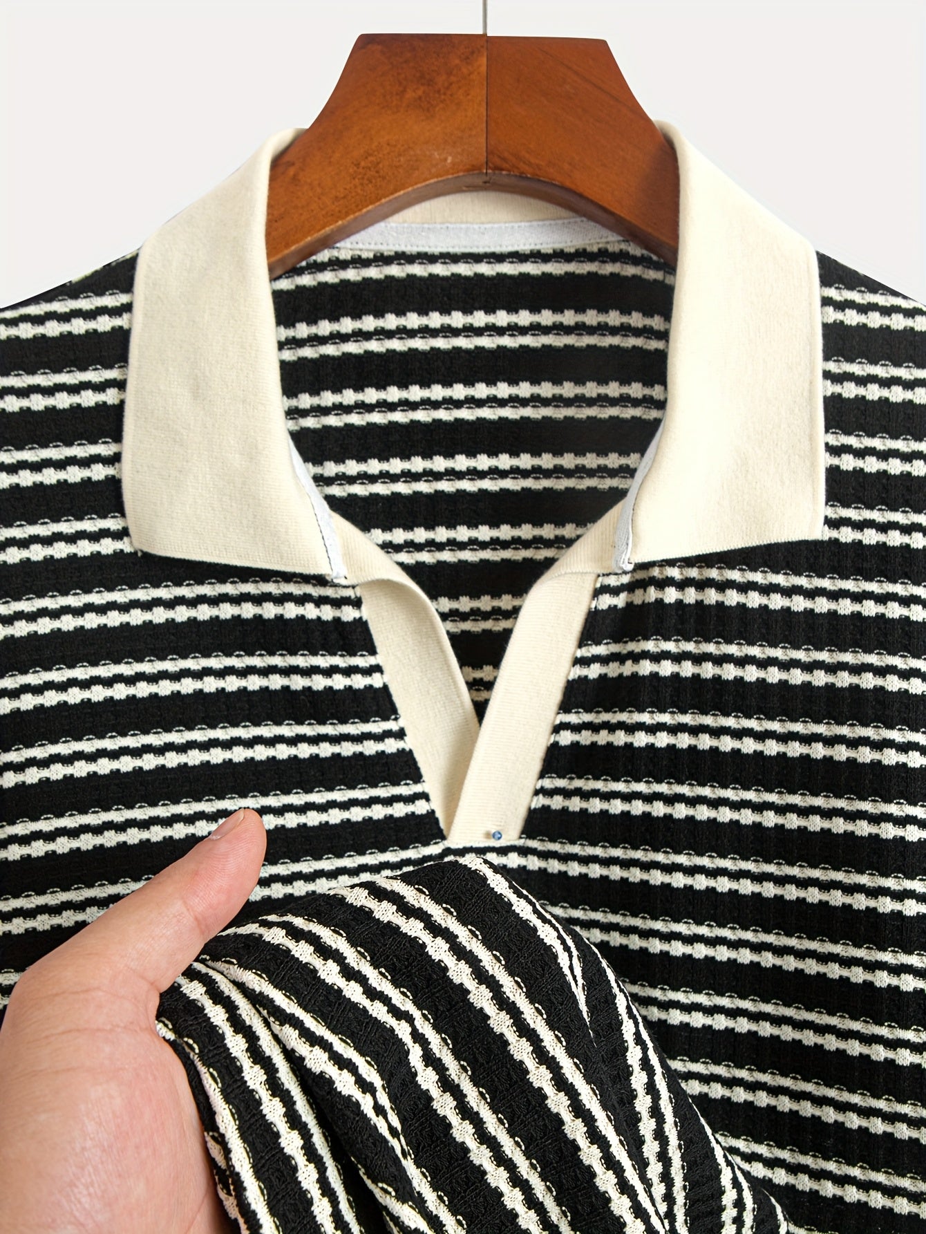 Italian strip polo (Black)