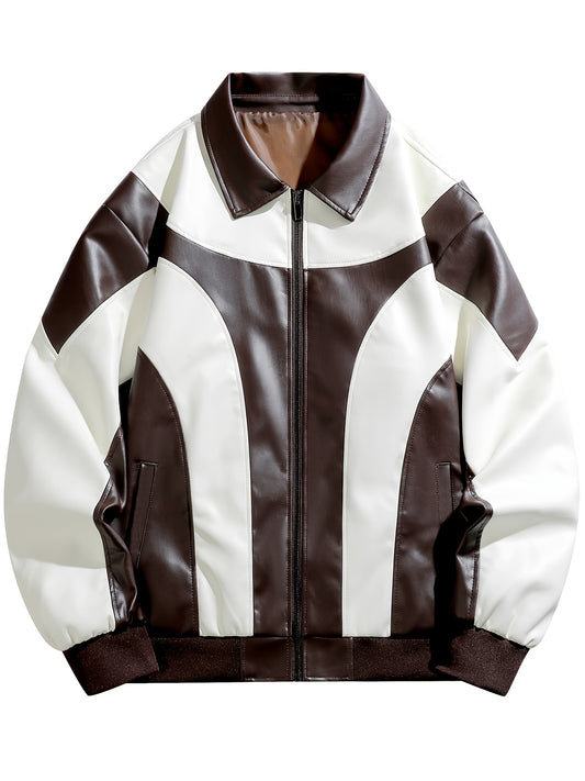 Italian bikers Jacket (White Coffee)