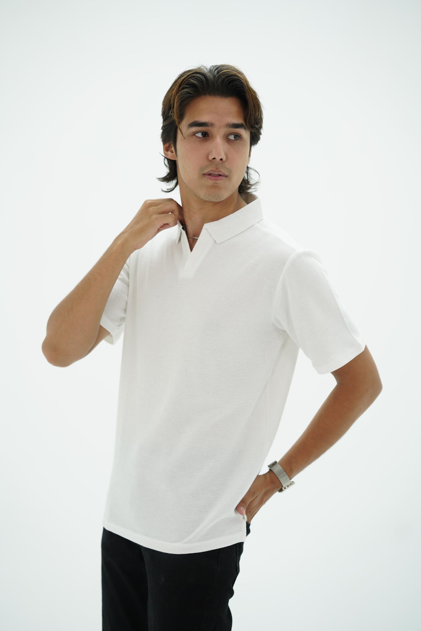 Knitted polo- White