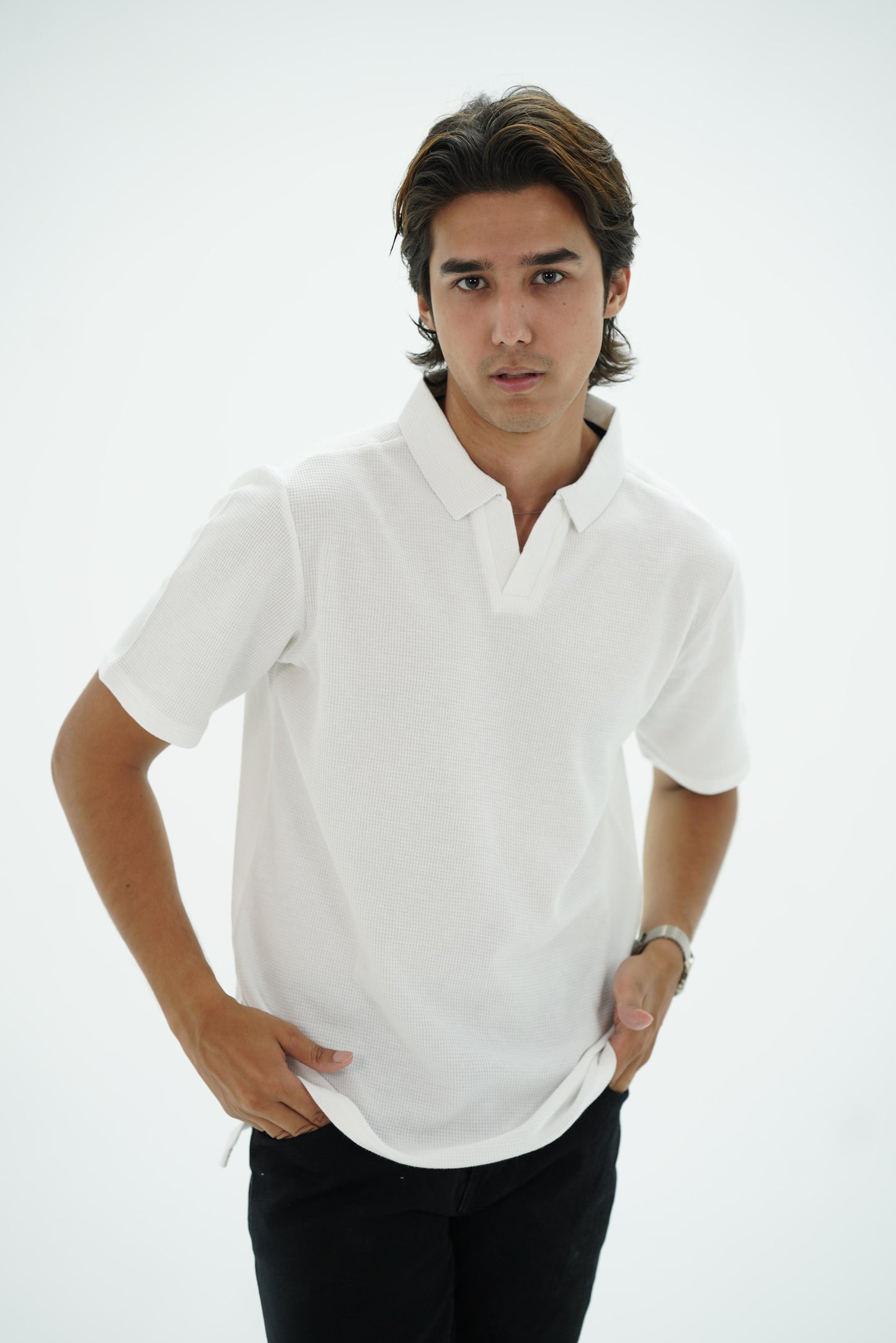 Knitted polo- White