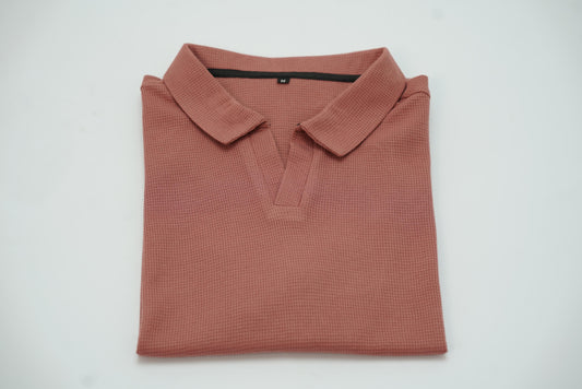 Knitted polo- Peach