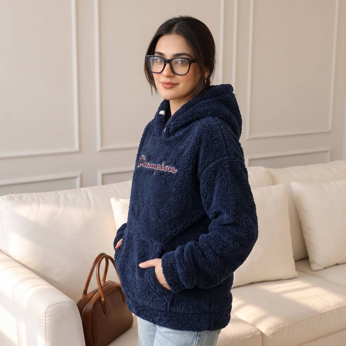 Champion sherpa jacket for ladies (Navy Blue)