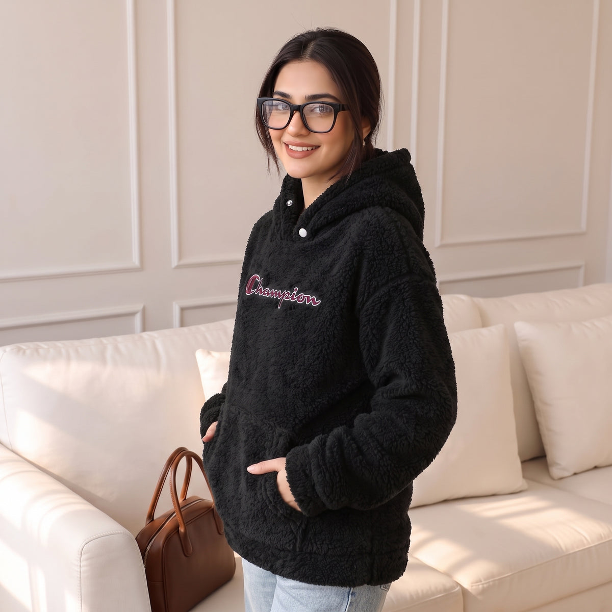 Champion sherpa jacket for ladies (Black)