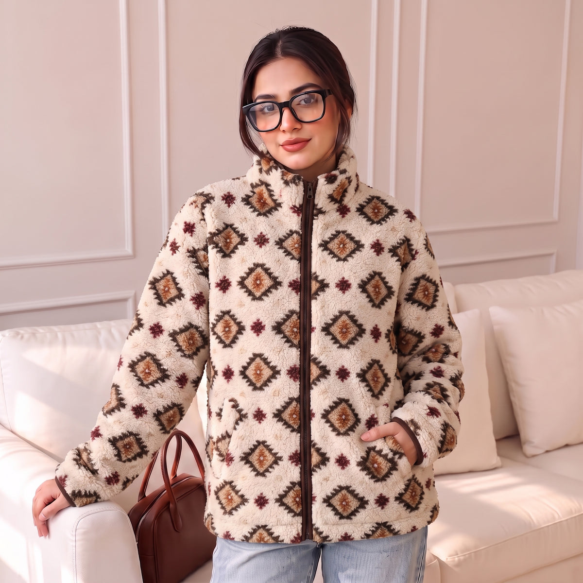 Miami sherpa jacket for ladies