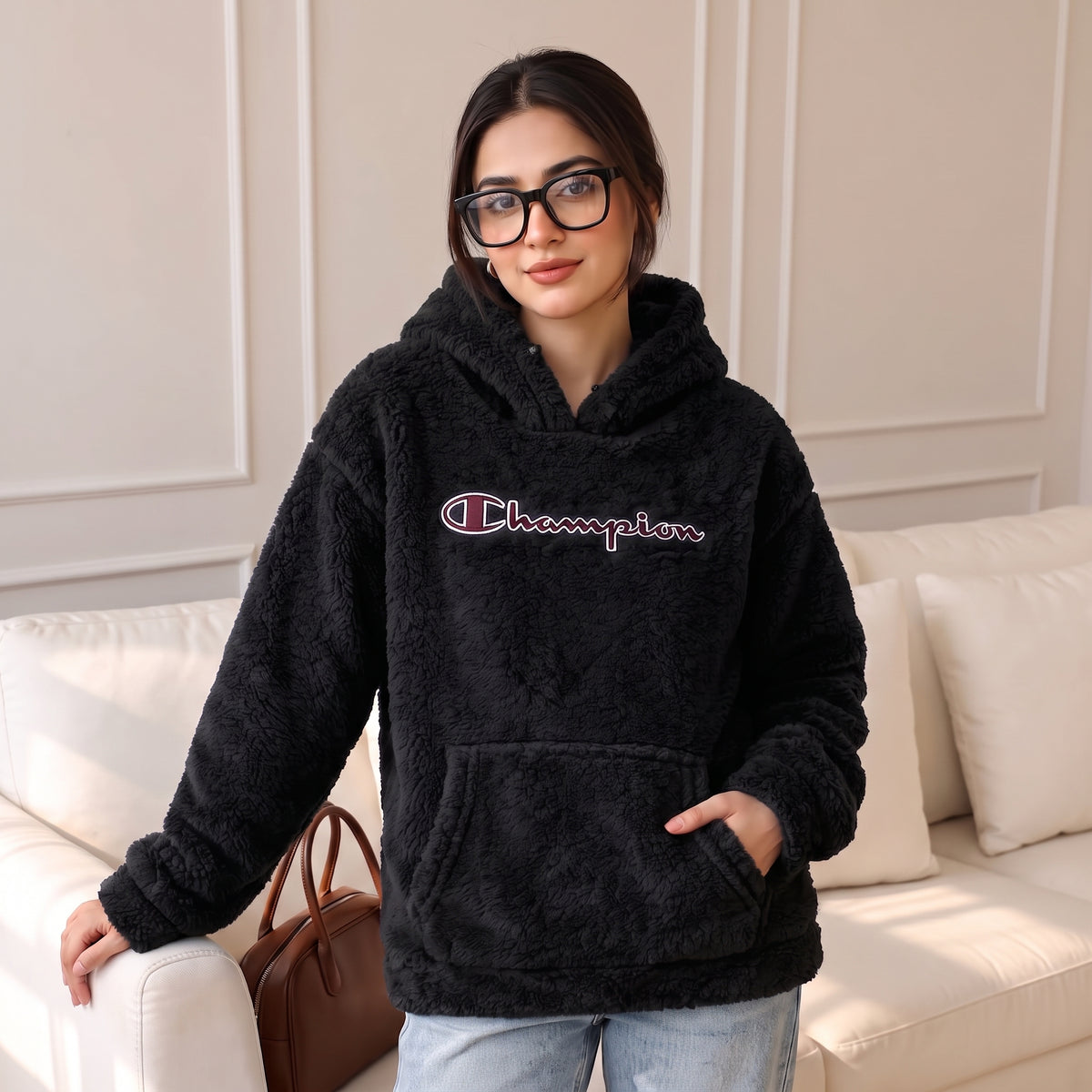 Champion sherpa jacket for ladies (Black)