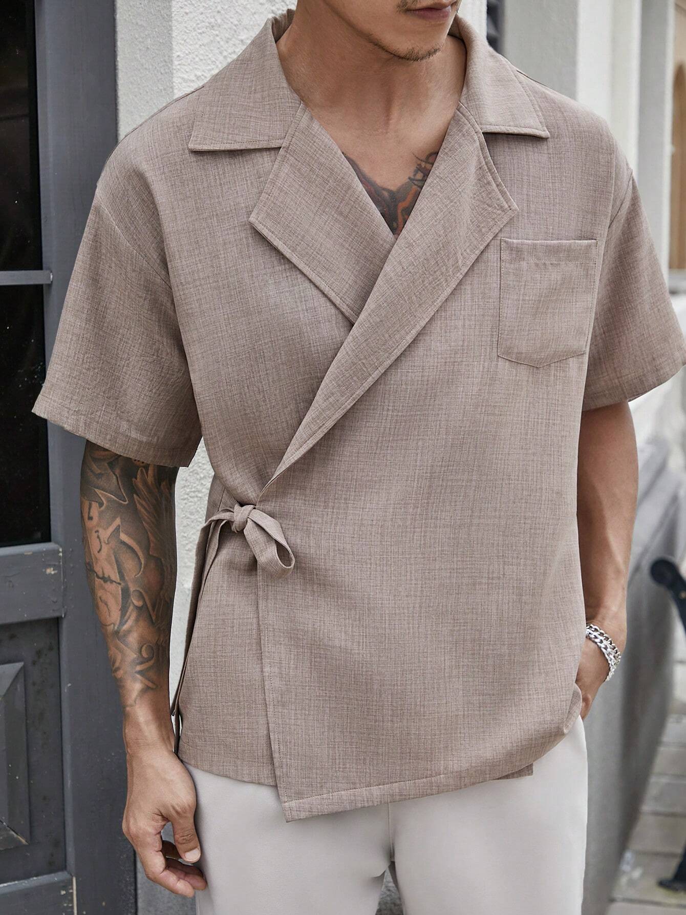 Italian style shirt  (Light Brown)