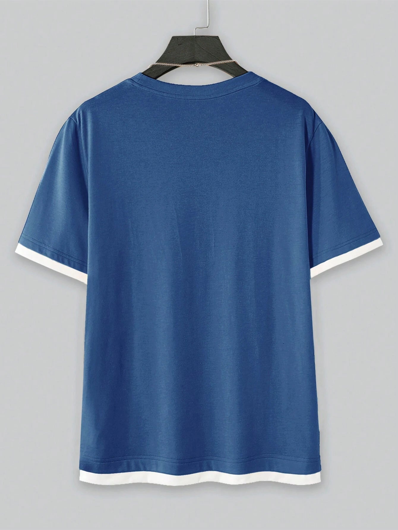 Trim tee for men (Dusty Blue)