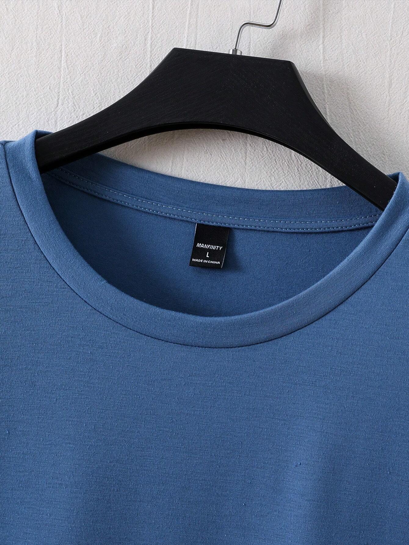 Trim tee for men (Dusty Blue)