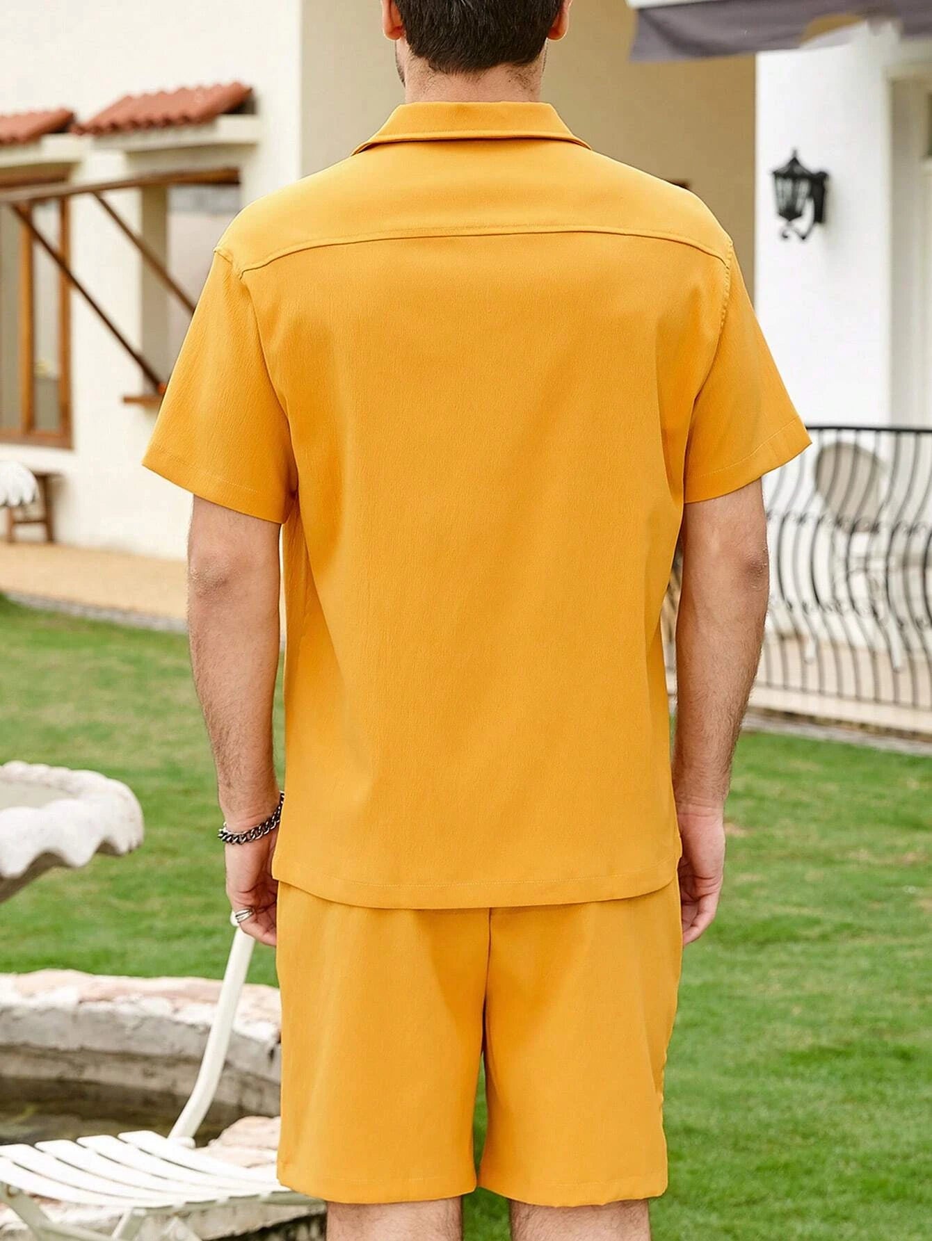 Flap cotton tracksuit- Mastard