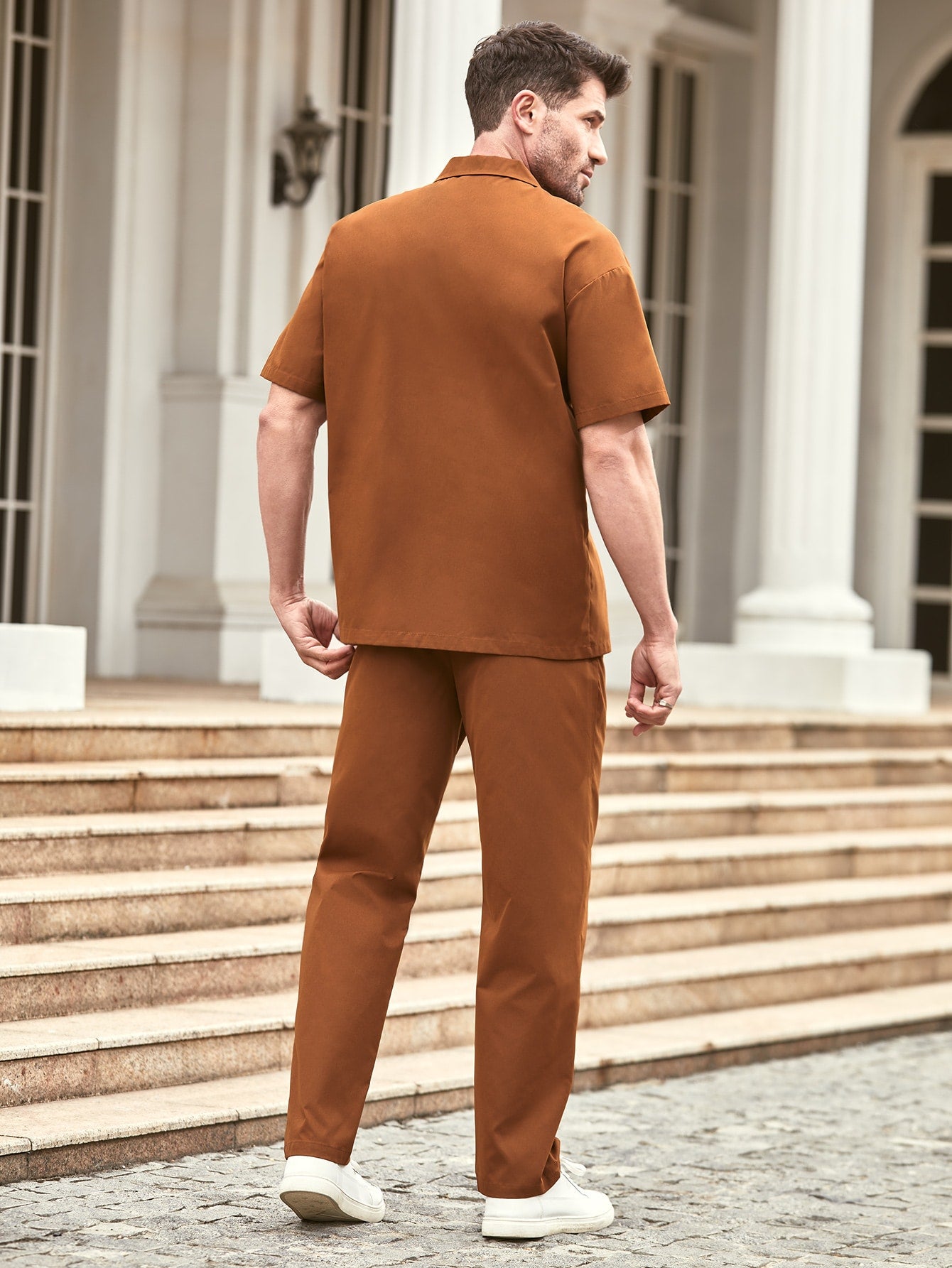 Decent Cuban Collar Tracksuit (Brown)