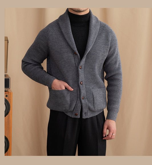 Cardigan Winter Sweatercoat-Grey