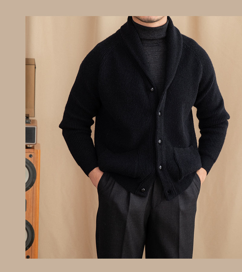 Cardigan Winter Sweatercoat-Black