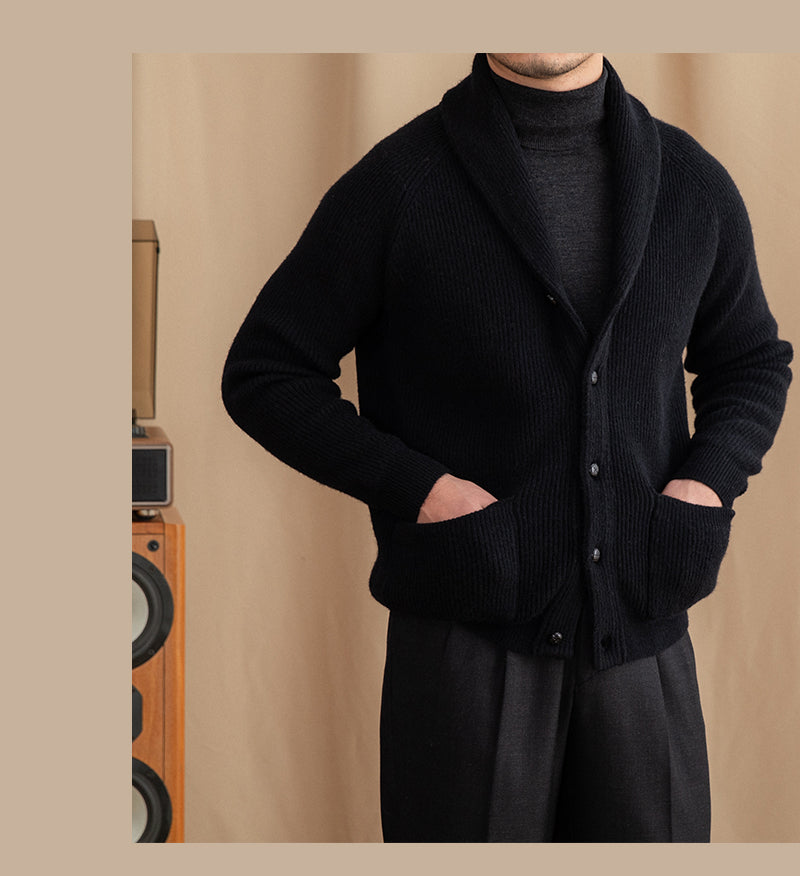 Cardigan Winter Sweatercoat-Black