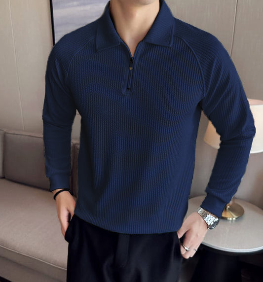 American Style polo shirt (Full Sleeve) - Navy Blue