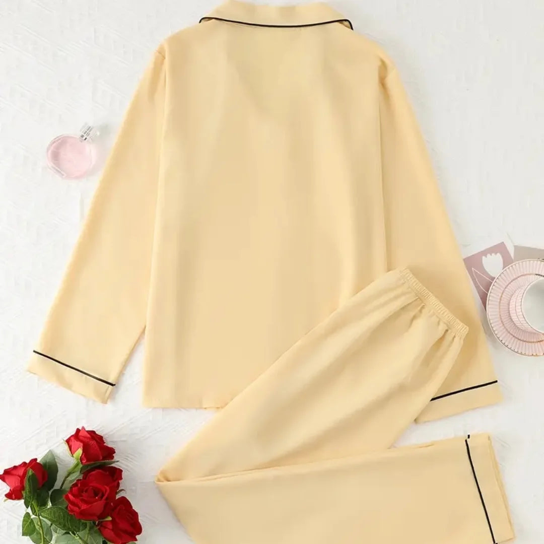 Classic Solid pajama Set (Yellow)