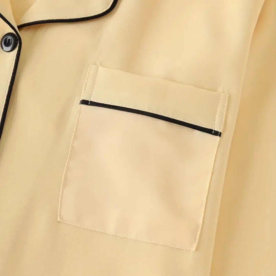 Classic Solid pajama Set (Yellow)