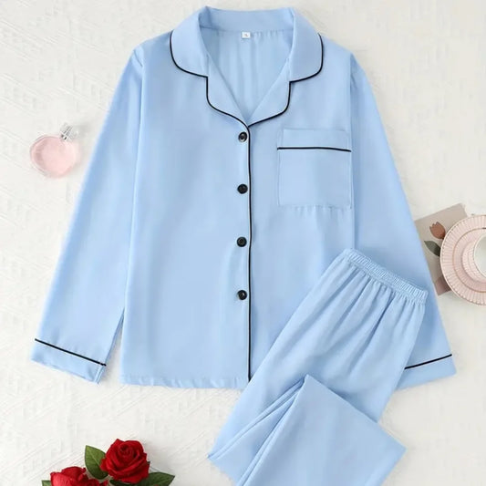 Classic Solid pajama Set (Sky Blue)