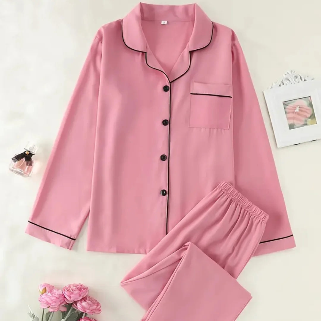 Classic Solid pajama Set (Pink)