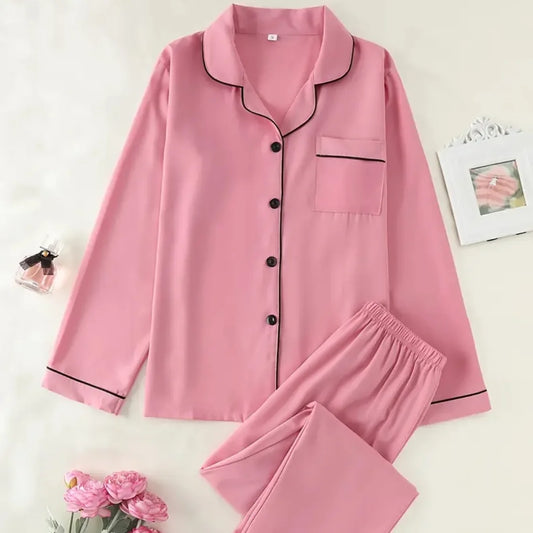 Classic Solid pajama Set (Pink)