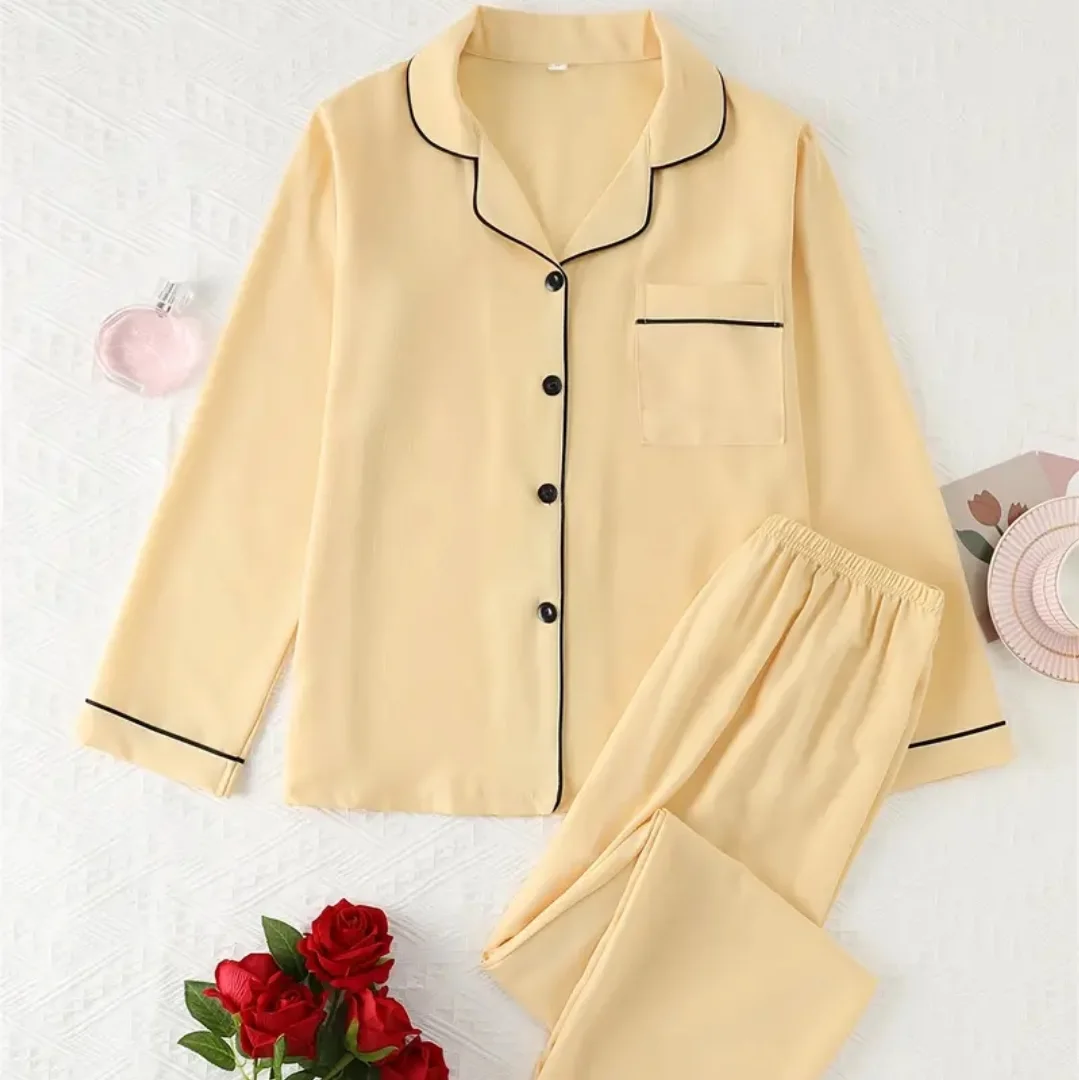 Classic Solid pajama Set (Yellow)