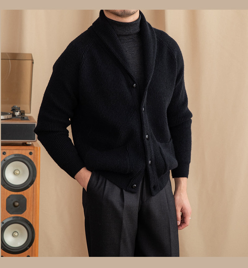 Cardigan Winter Sweatercoat-Black