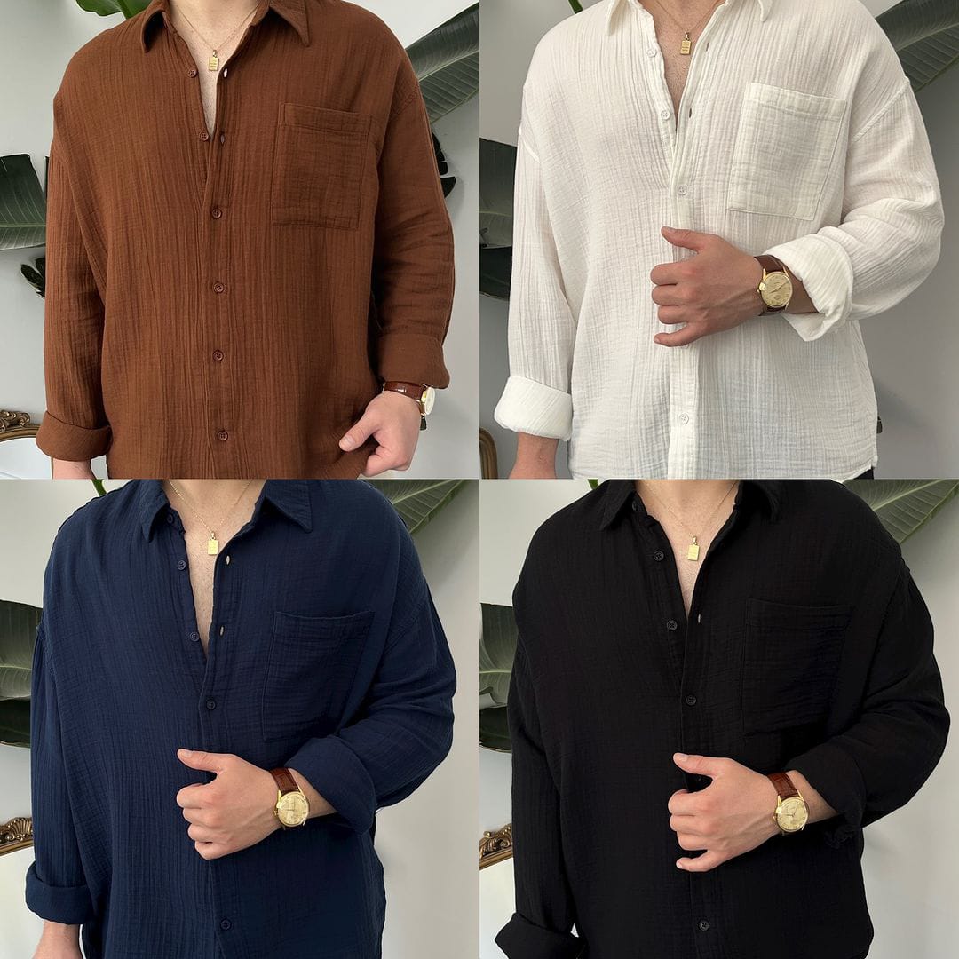 Muslin Long sleeves shirt- Brown